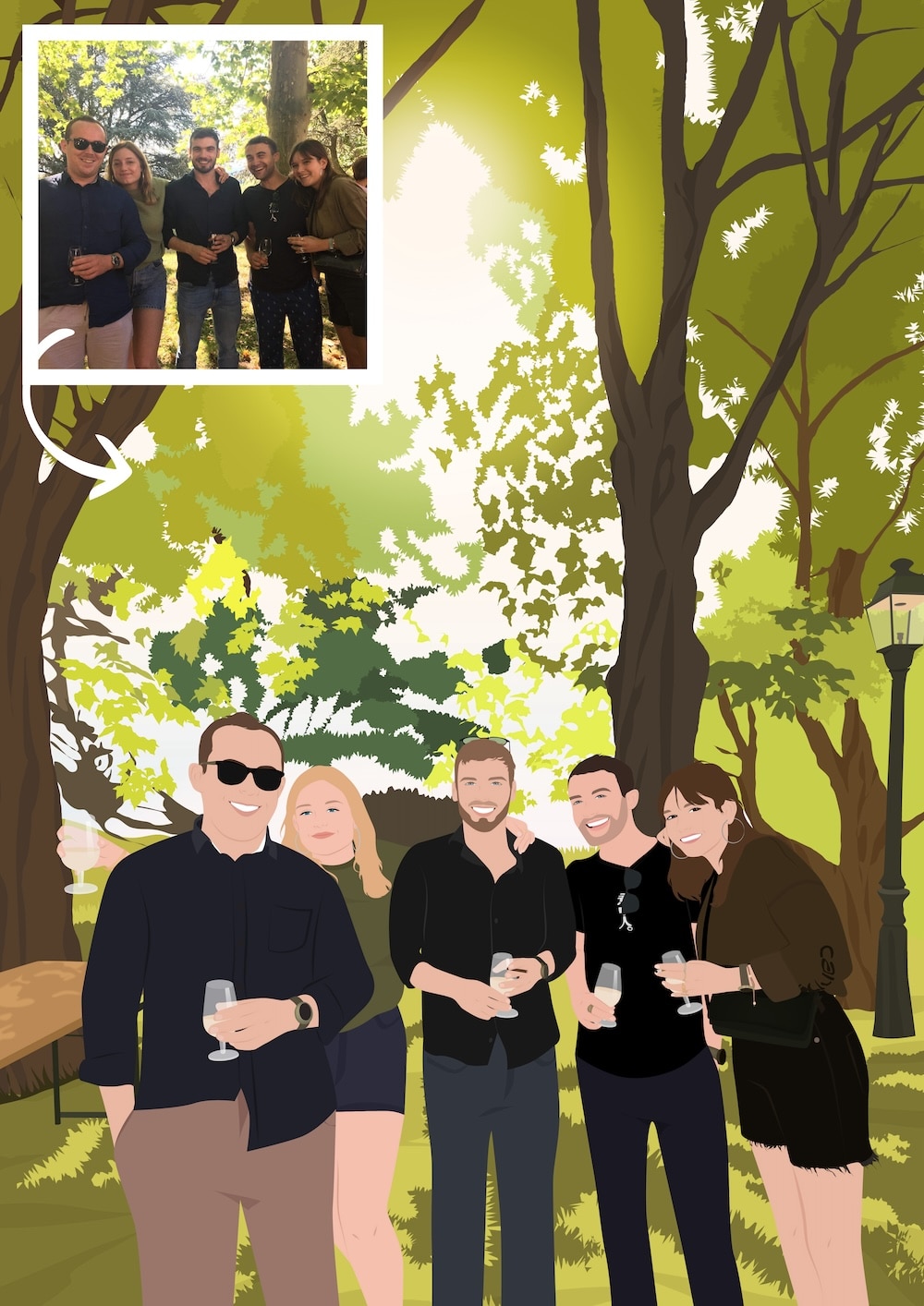 dessin famille personnalisé