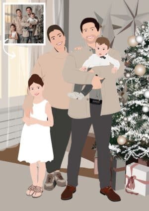 portrait famille personnalisé