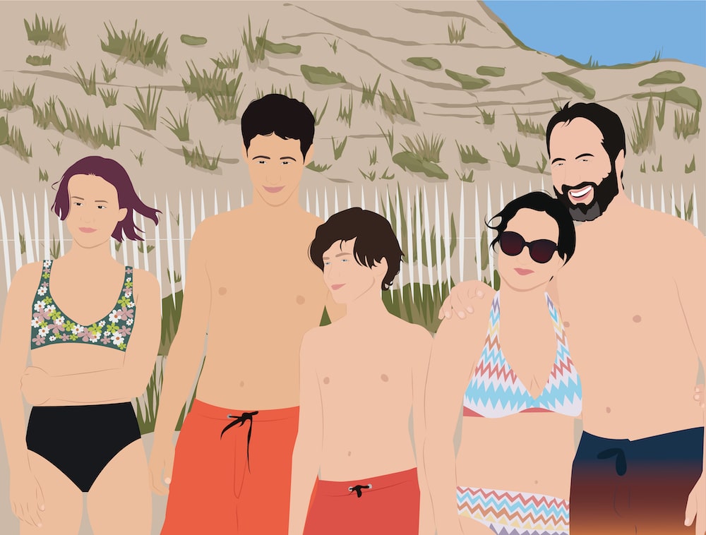 dessin famille 5 personnes