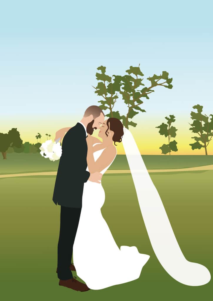 illustration couple personnalisée