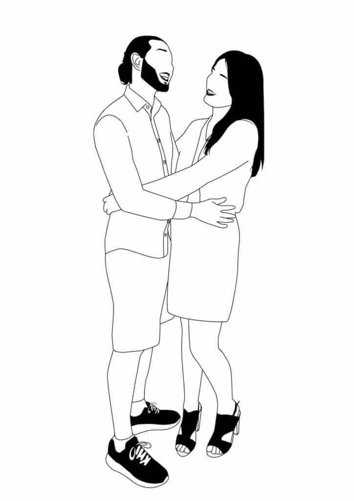 portrait couple noir et blanc